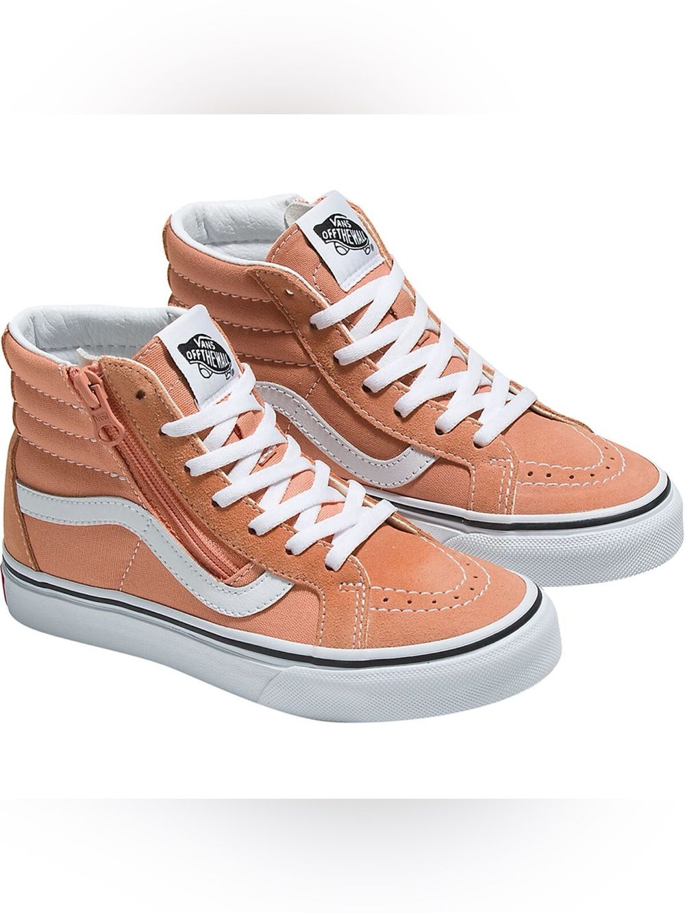 Vans Sk8-Hi Reissue Side Zip Kids Size 3 Sun Baked Orange High Top